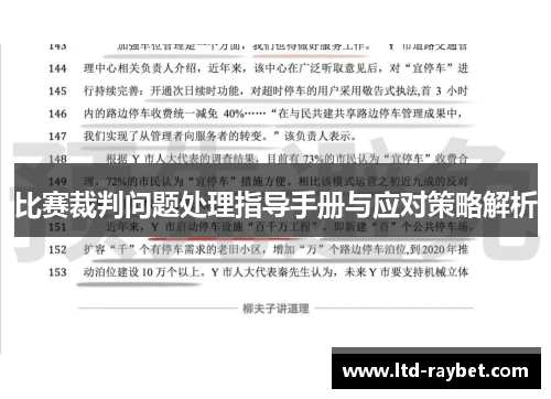比赛裁判问题处理指导手册与应对策略解析