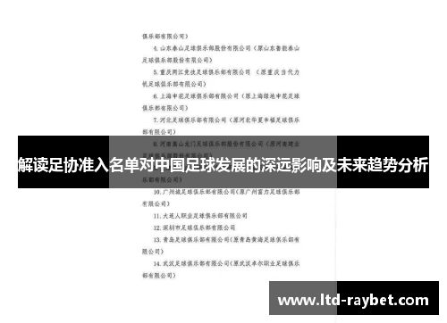 解读足协准入名单对中国足球发展的深远影响及未来趋势分析